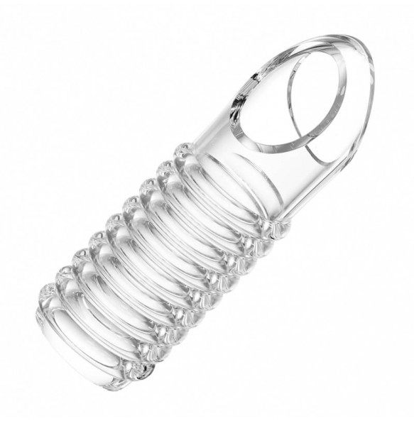 MIZZZEE - Open Tip Penis Sleeve With Ball Strap (Threaded)